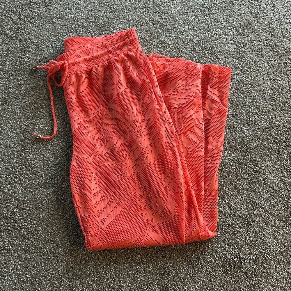 VENUS Vibrant Coral Mesh Top